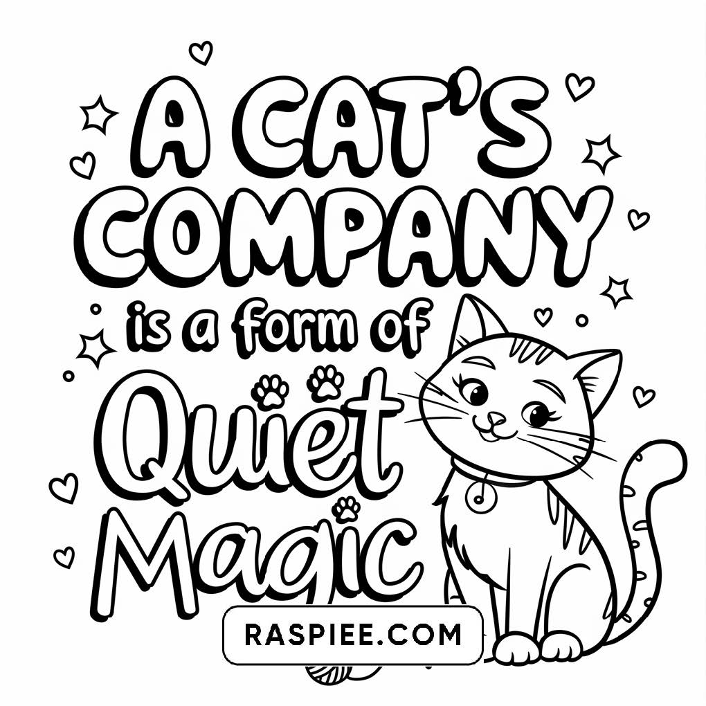 100 Bold and Easy Cute Cats Coloring Pages - RASPIEE