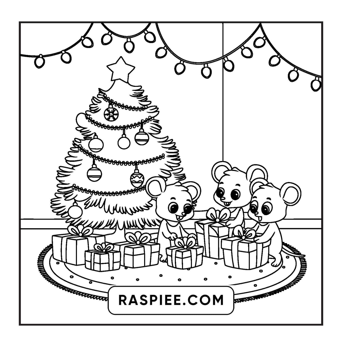 114 Bold and Easy Festive Corner Christmas Coloring Pages - RASPIEE