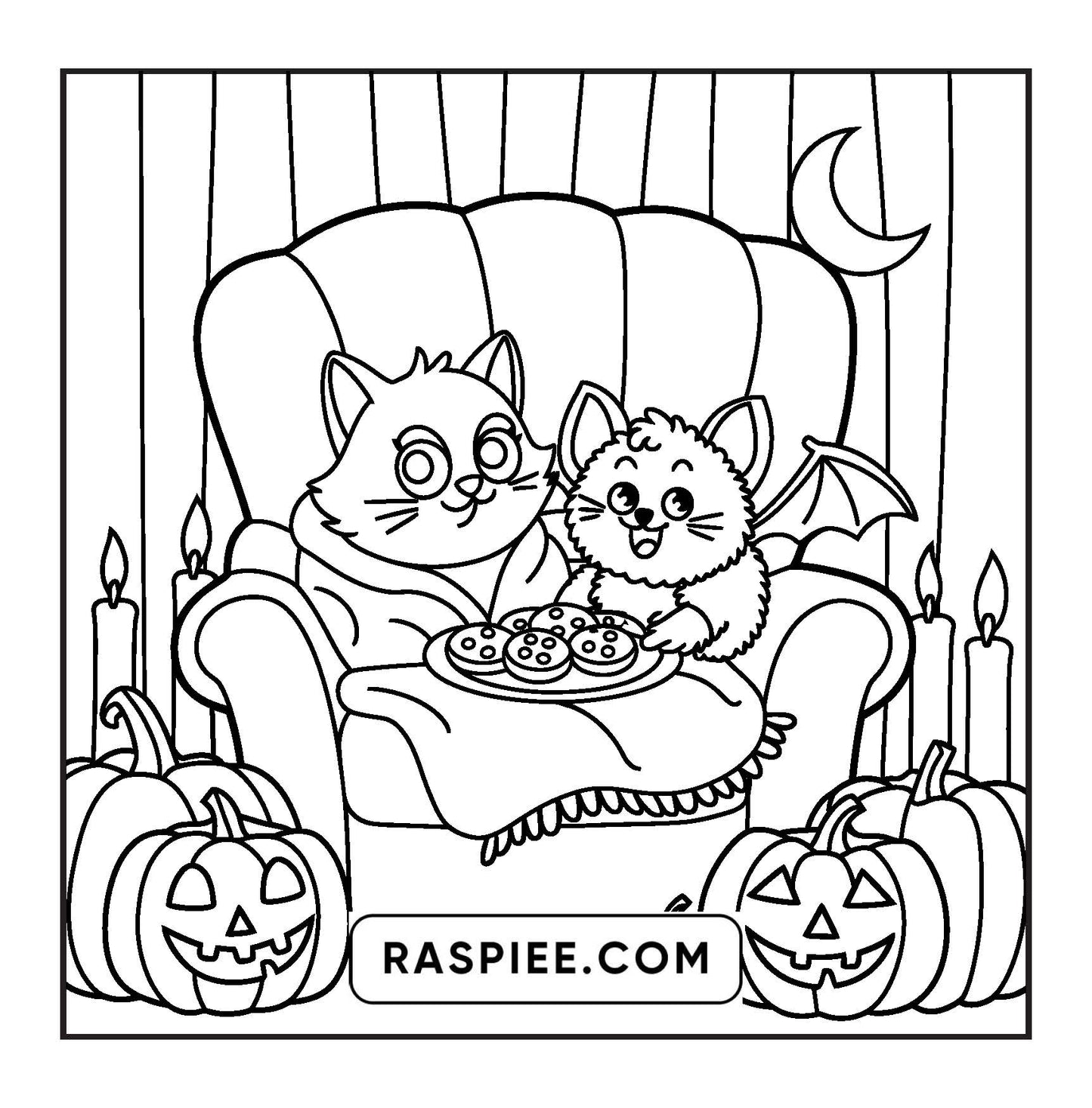 117 Bold and Easy Spooky Besties Halloween Coloring Pages - RASPIEE