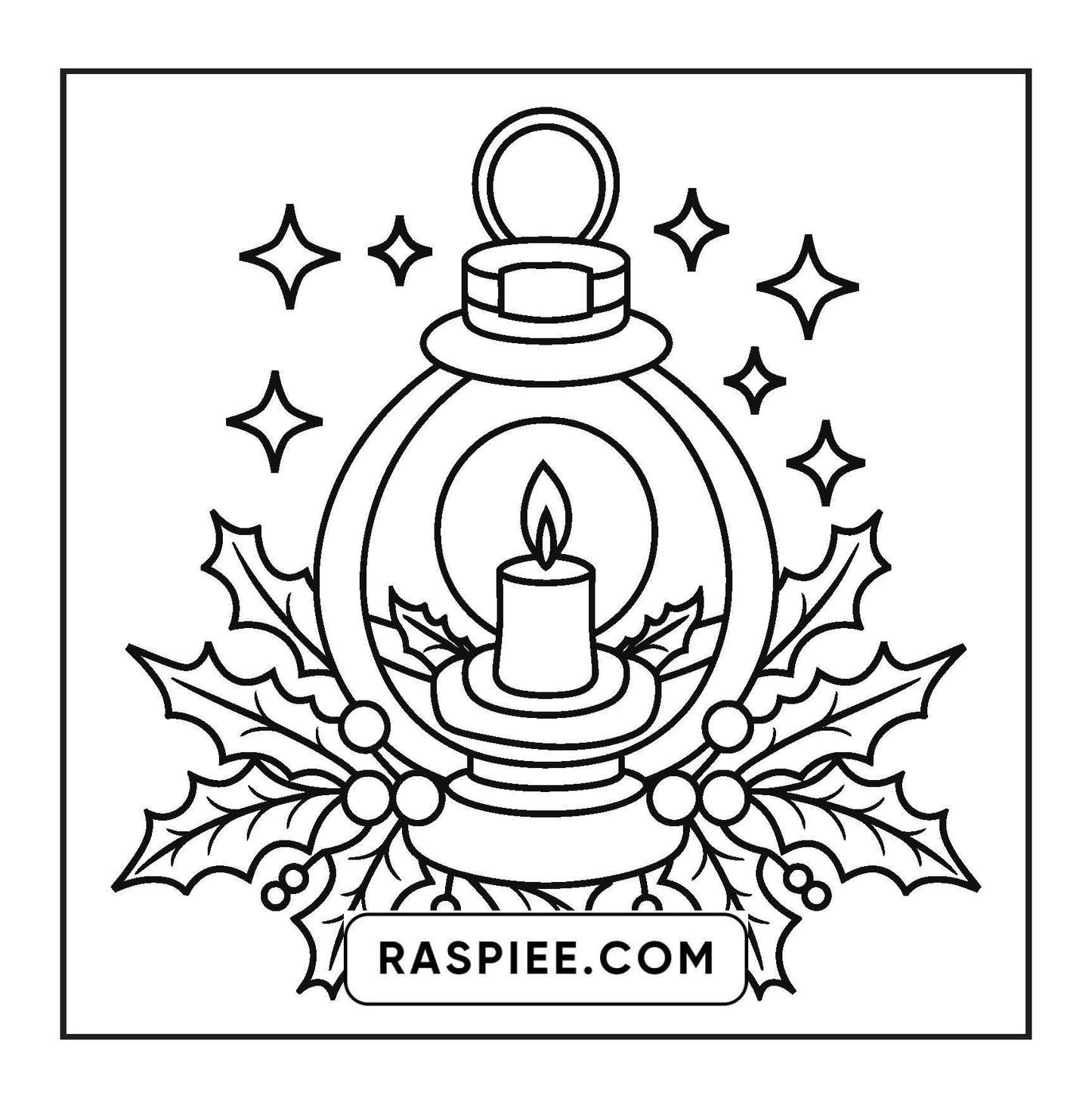 120 Bold and Easy Christmas Coloring Pages Printable PDF Instant Download - RASPIEE