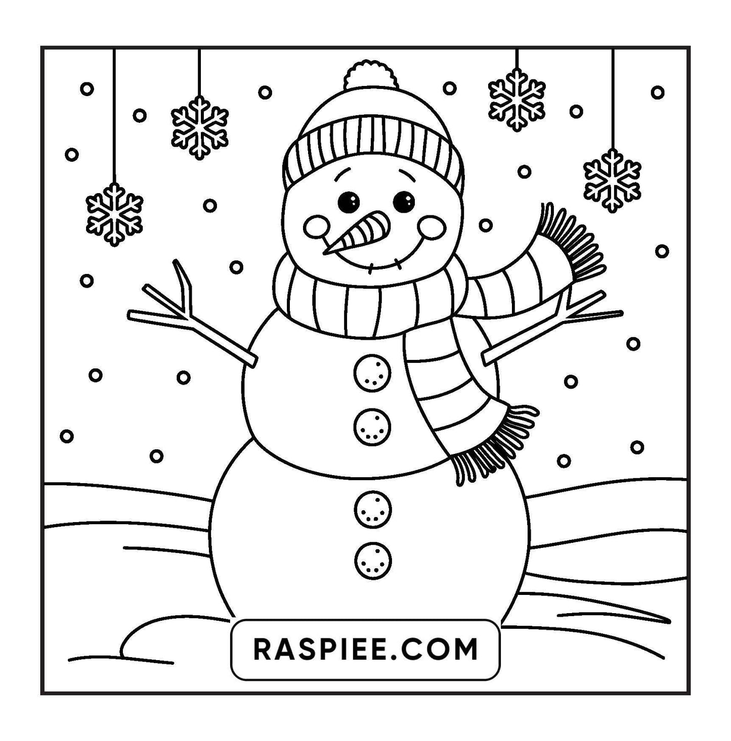 126 Bold and Easy Cozy Winter Coloring Pages - RASPIEE