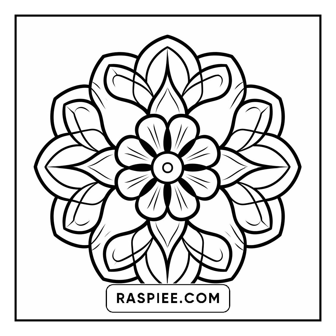 134 Bold and Easy Mandala Coloring Pages - RASPIEE