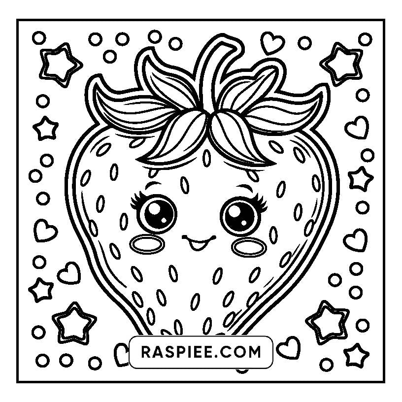 160 Bold and Easy Kawaii Food Coloring Pages - RASPIEE