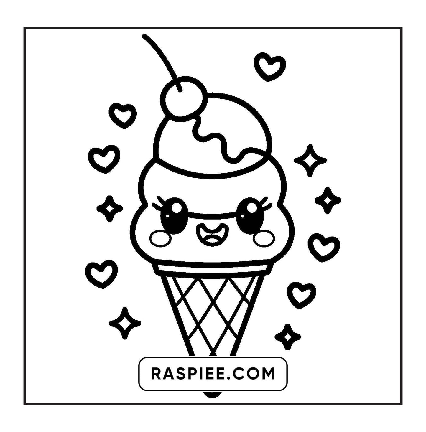 189 Bold and Easy Kawaii Food Coloring Pages - RASPIEE