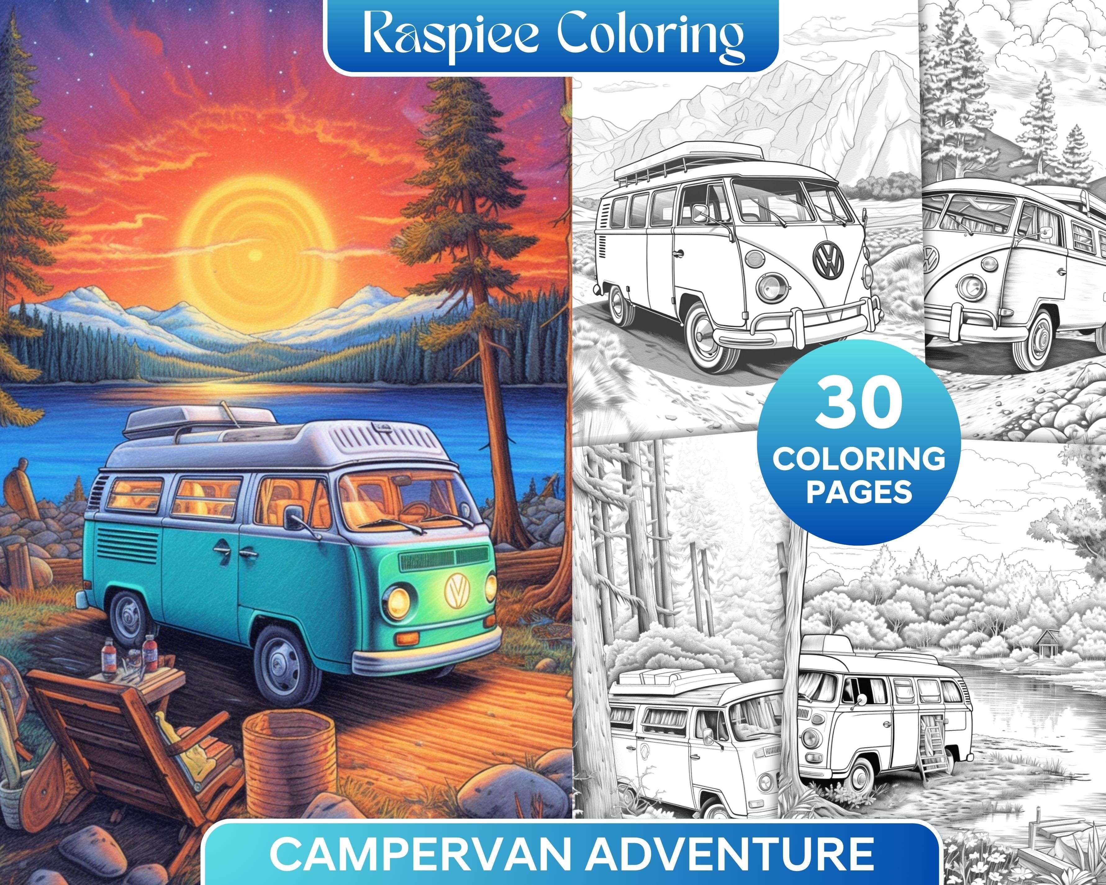 10 Campervan Coloring Pages Printable for Adults: Unleash Your Inner Artist on the Road