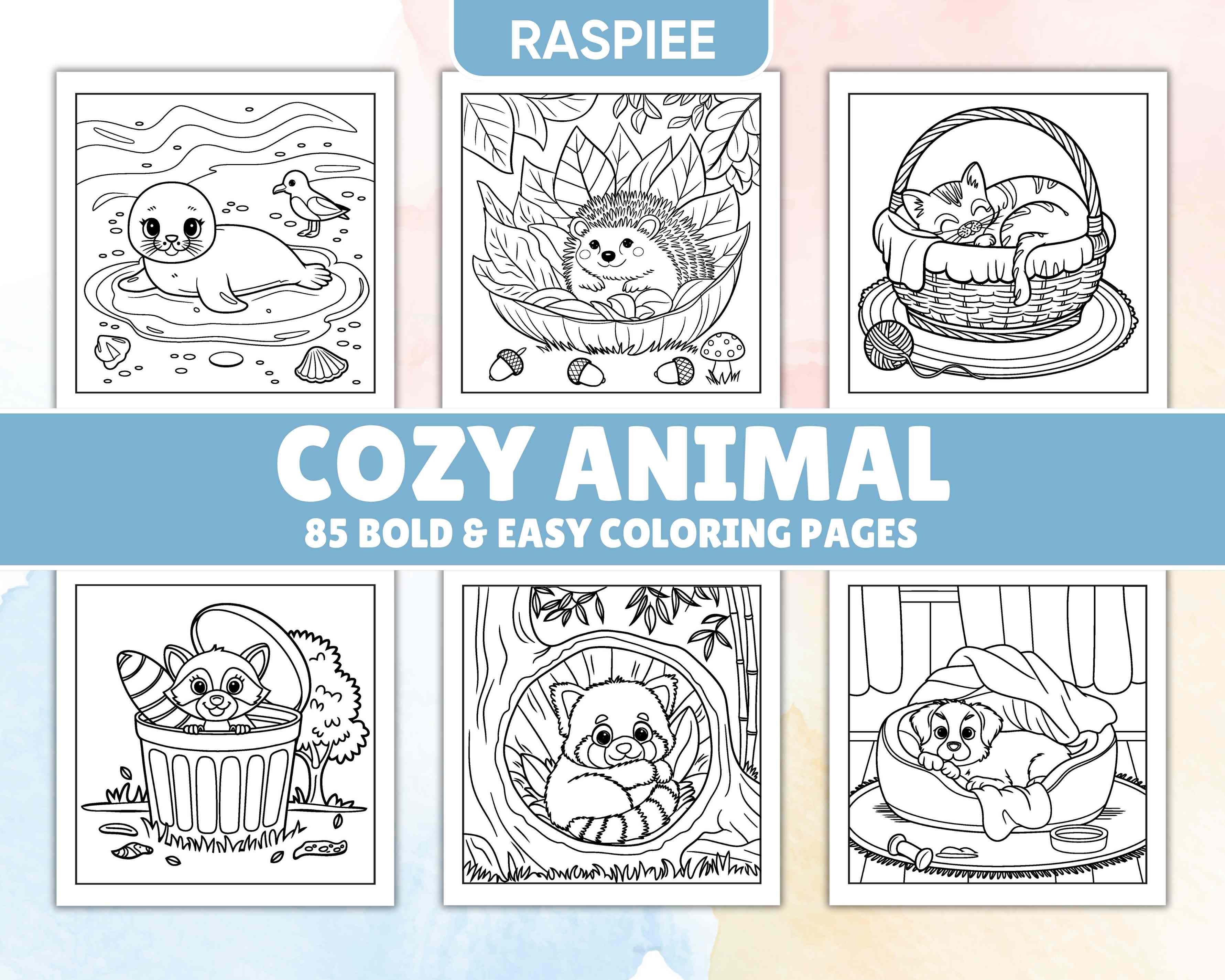 85 Bold and Easy Cozy Animal Coloring Pages for Kids & Adults