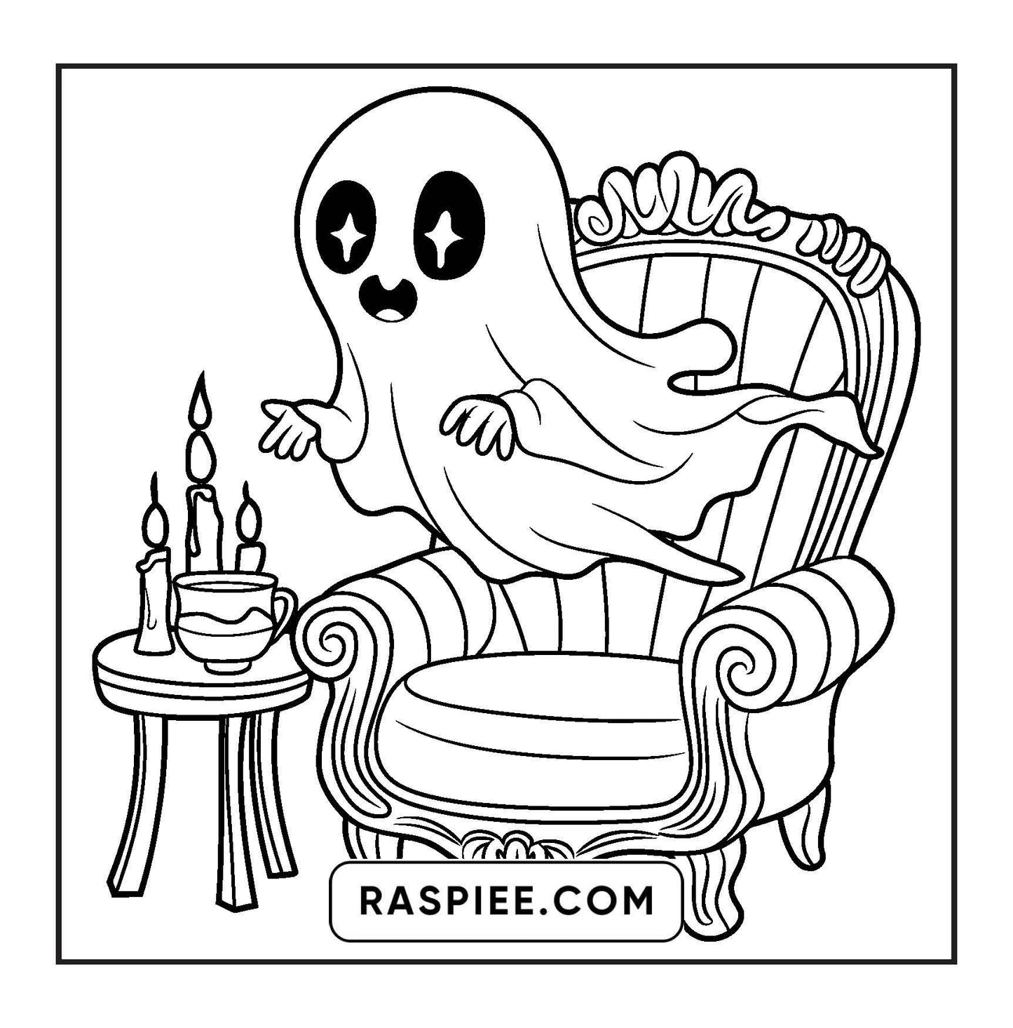 93 Bold and Easy Little Spooky Coloring Pages Printable PDF Instant Download - RASPIEE