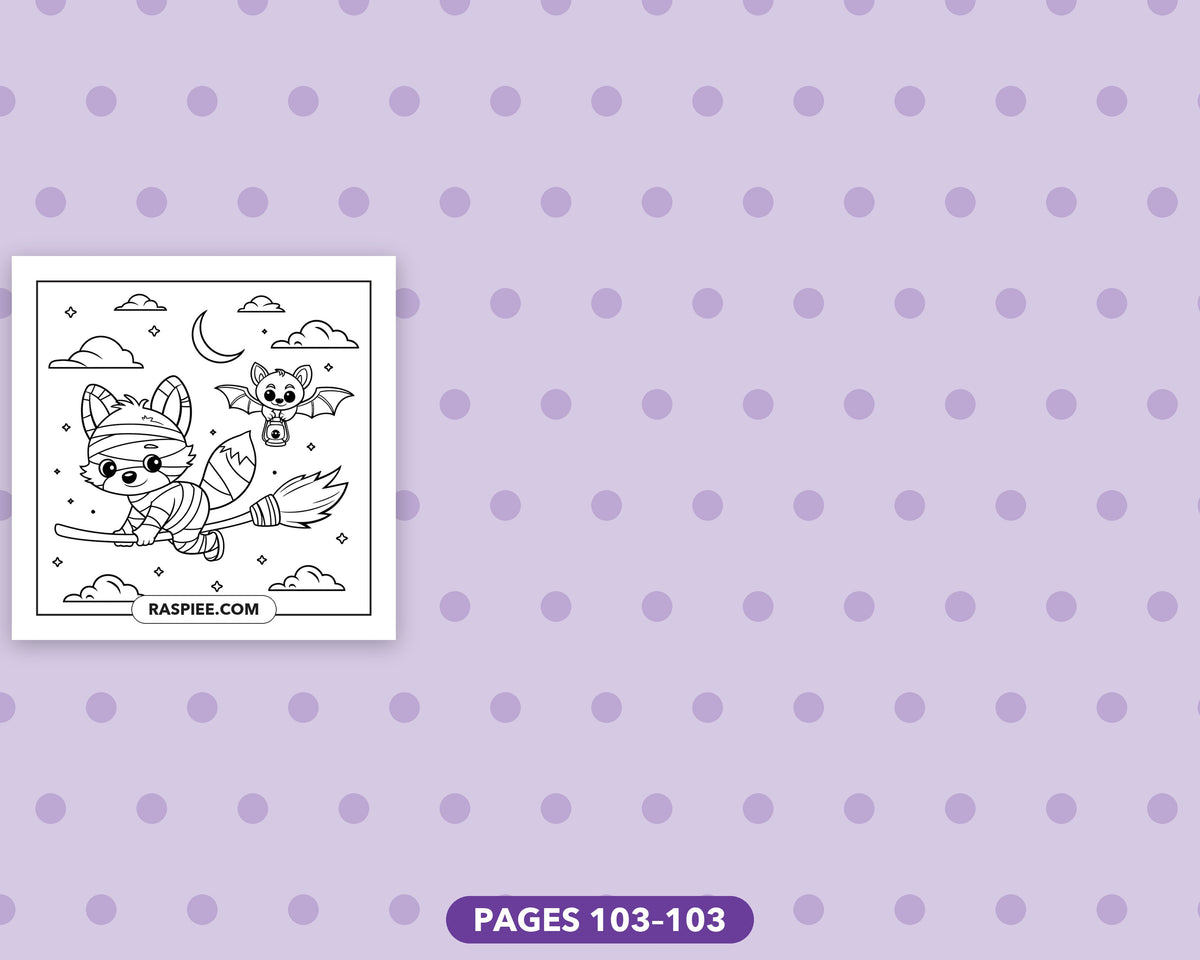 Spooky Times Halloween Animal bold and easy coloring pages, sample sheet 18