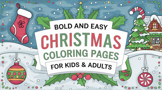 Bold and Easy Christmas Coloring Pages for Kids & Adults - RASPIEE