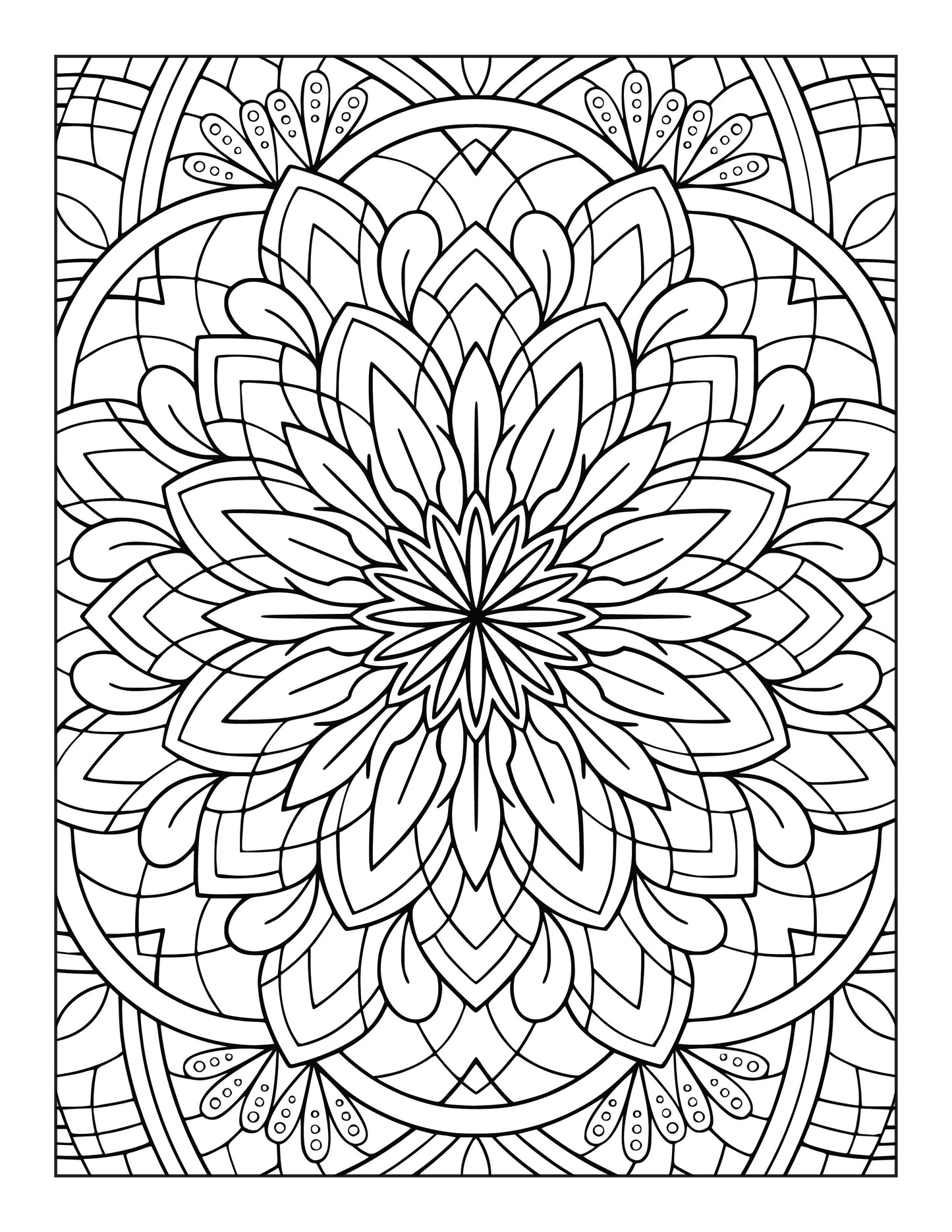 60 Free Mandala Adult Coloring Pages Printable PDF Instant Download