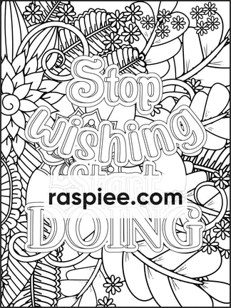 100 Free Motivational Quotes Adult Coloring Pages Printable PDF Instan ...