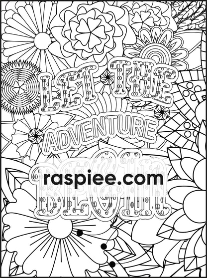 100 Free Motivational Quotes Adult Coloring Pages