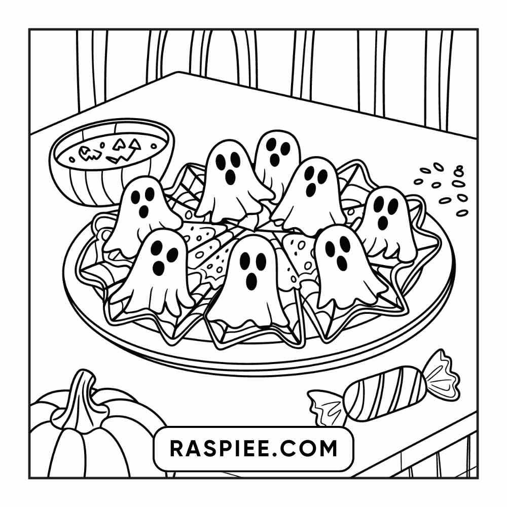 100 Bold Easy Spooky Food & Drinks Coloring Pages Printable PDF Instant Download - RASPIEE