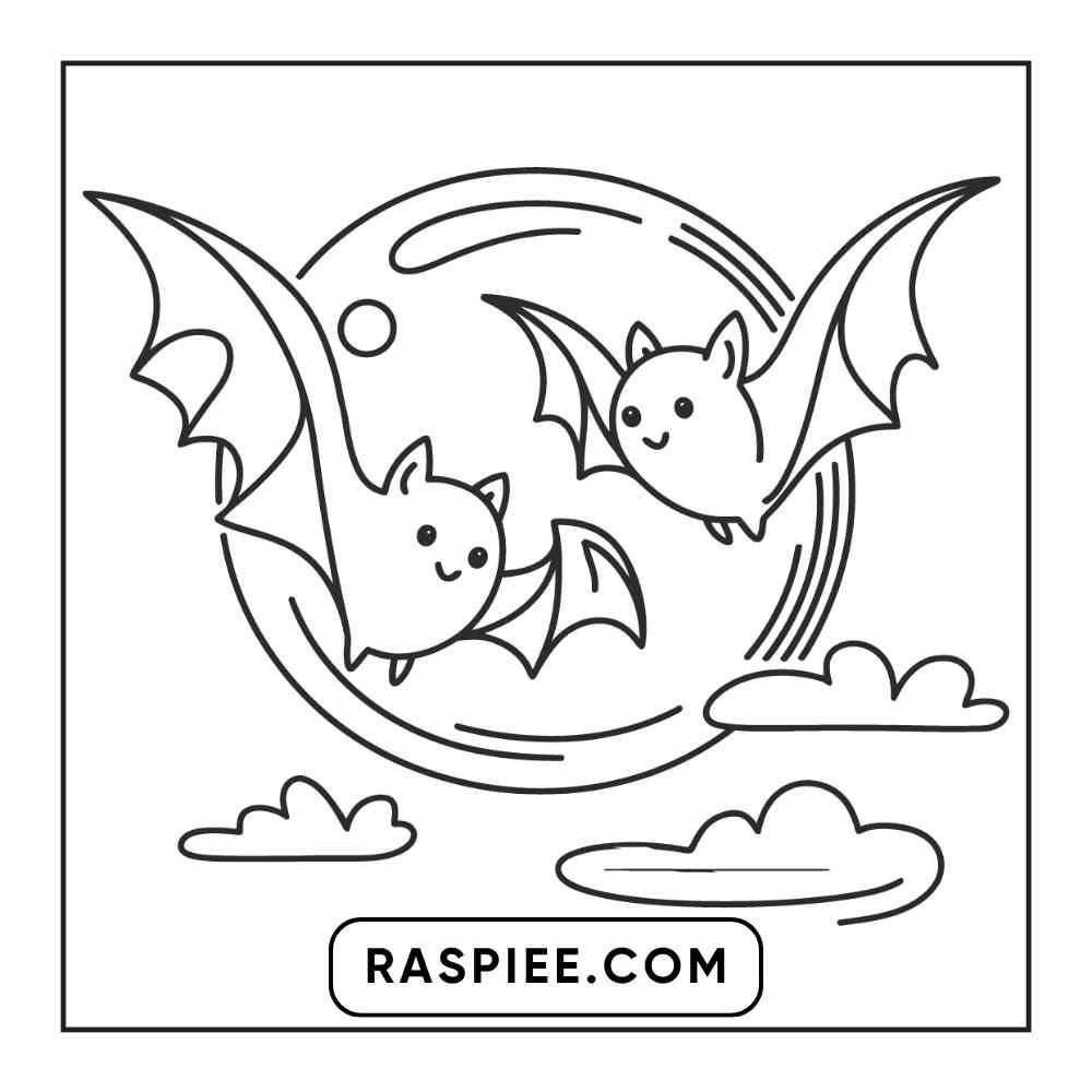 100 Bold and Easy Cute Halloween Coloring Pages Printable PDF Instant Download - RASPIEE