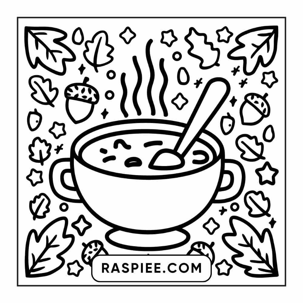 114 Cozy Autumn Bold & Easy Coloring Pages PDF Printable Instant Download - RASPIEE