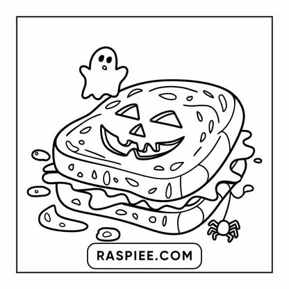 100 Bold Easy Spooky Food & Drinks Coloring Pages Printable PDF Instant Download - RASPIEE