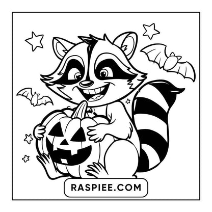 100 Bold and Easy Cute Halloween Coloring Pages Printable PDF Instant Download - RASPIEE