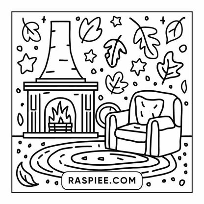 114 Cozy Autumn Bold & Easy Coloring Pages PDF Printable Instant Download - RASPIEE