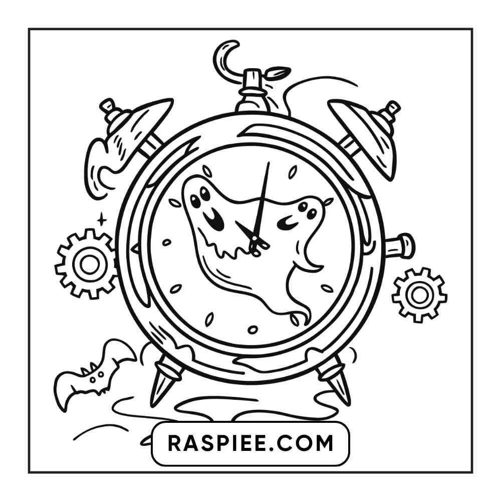 100 Bold and Easy Cute Halloween Coloring Pages Printable PDF Instant Download - RASPIEE