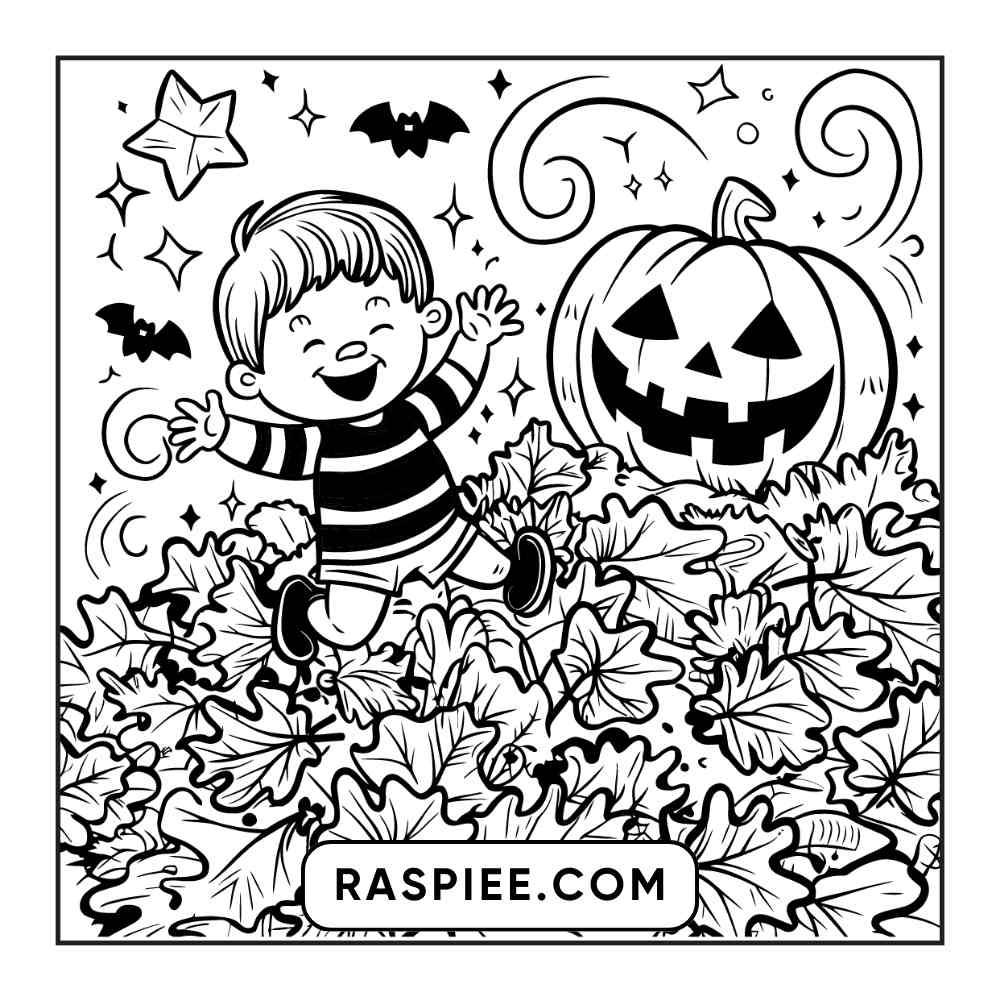 100 Bold and Easy Cute Halloween Coloring Pages Printable PDF Instant Download - RASPIEE