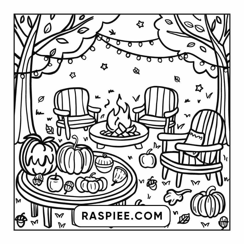 114 Cozy Autumn Bold & Easy Coloring Pages PDF Printable Instant Download - RASPIEE