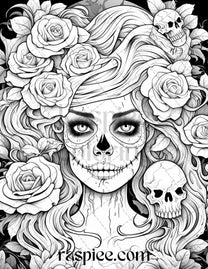 50 Spooky Miss Nightmare Grayscale Coloring Pages Printable For Adults 