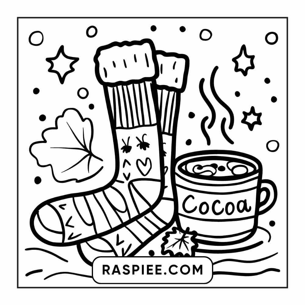 114 Cozy Autumn Bold & Easy Coloring Pages PDF Printable Instant Download - RASPIEE