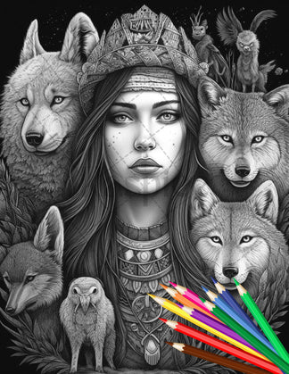 30 Native American Girls Printable Coloring Pages for Adult, Native Am ...