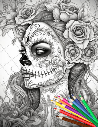 30 Printable Horror Bride Coloring Pages For Adults, Gothic Wedding Gr 