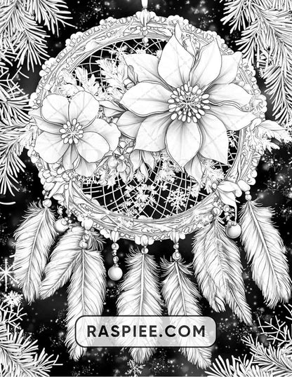 77 Winter Flowers Adult Coloring Pages