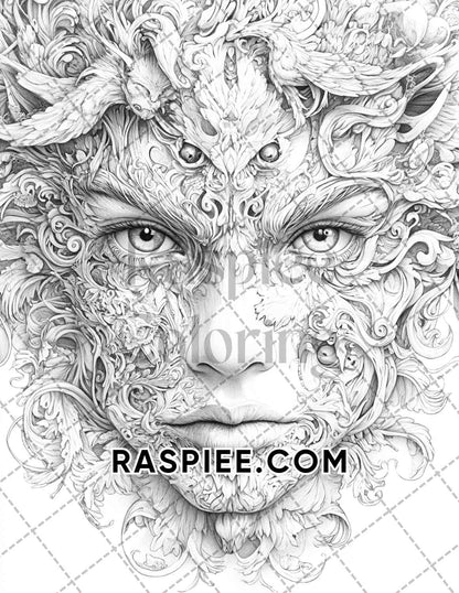 Surreal World Adult Coloring Pages Printable PDF Instant Download