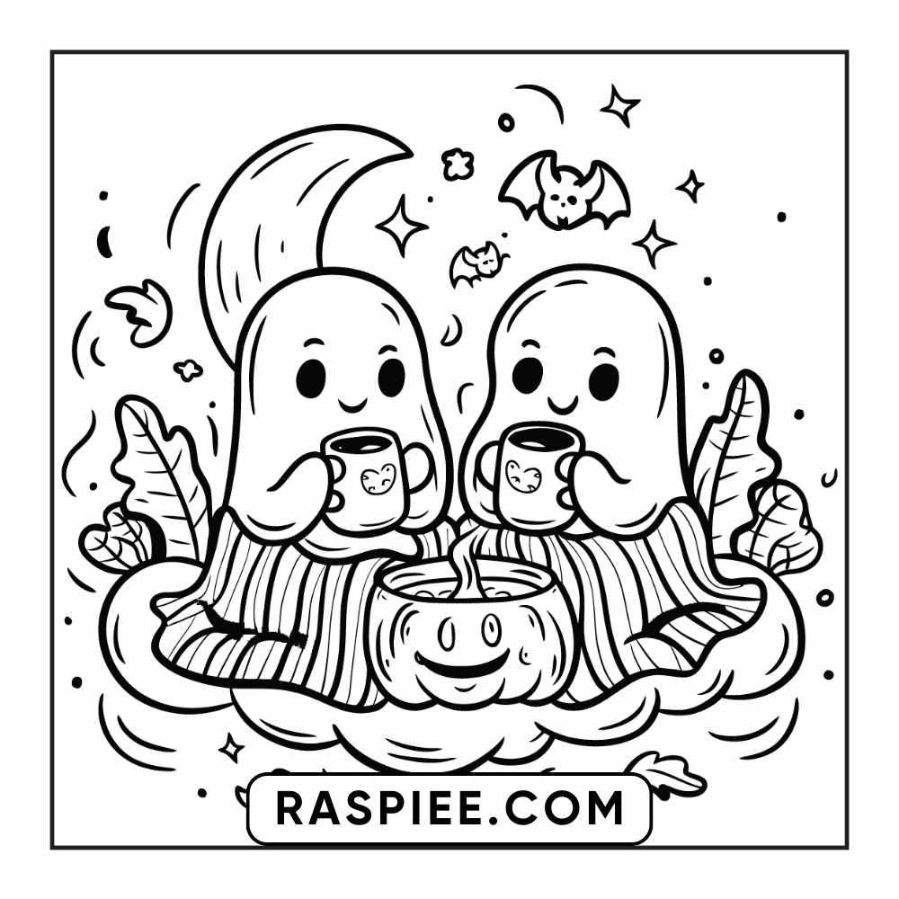 84 Cozy Halloween Bold & Easy Coloring Pages Printable PDF Instant Download - RASPIEE