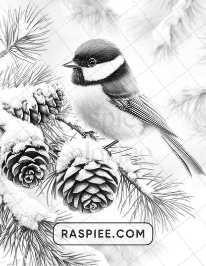 80 Winter Birds Adult Coloring Pages