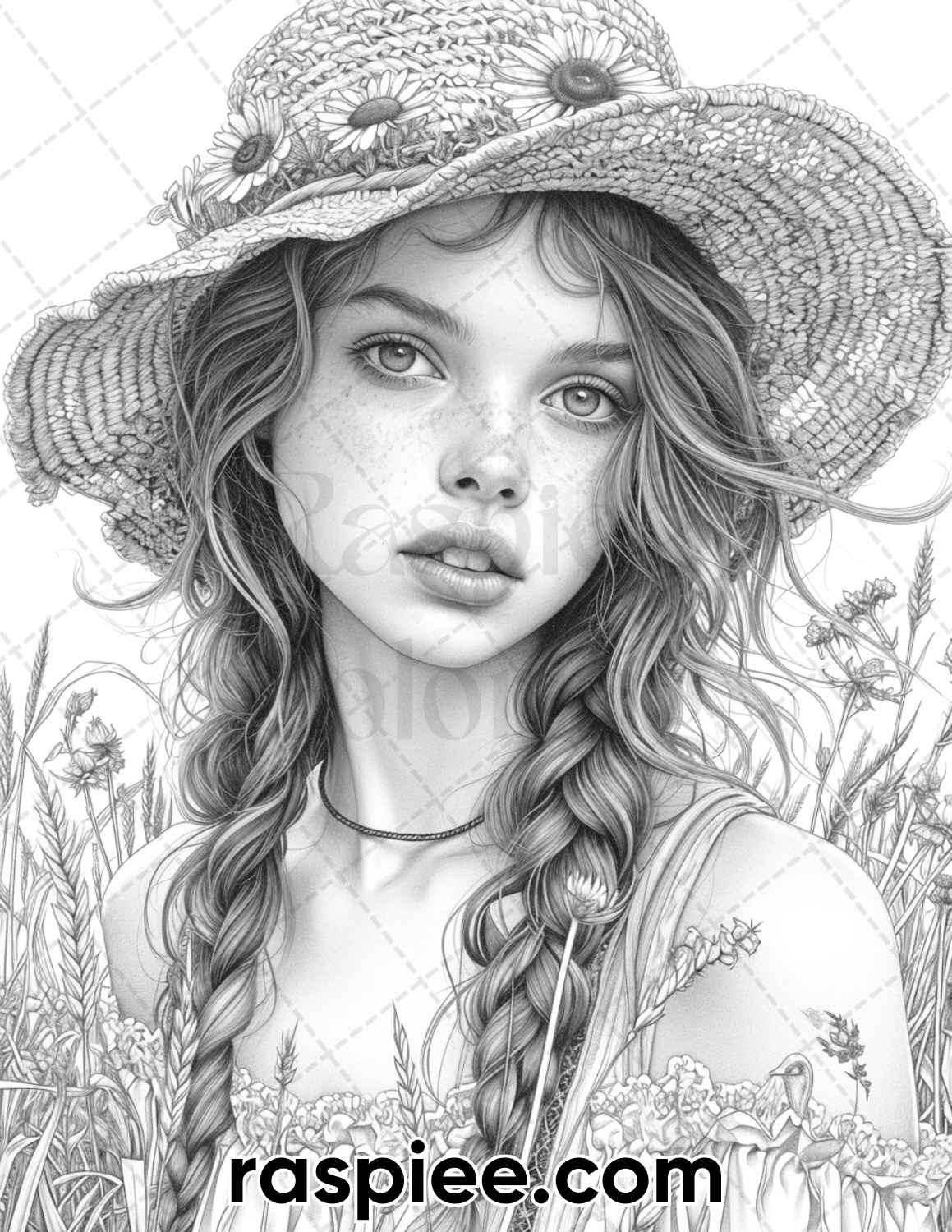 adult coloring pages, adult coloring sheets, adult coloring book pdf, adult coloring book printable, grayscale coloring pages, grayscale coloring books, portrait coloring pages for adults, portrait coloring book, grayscale illustration, vintage country girls coloring pages