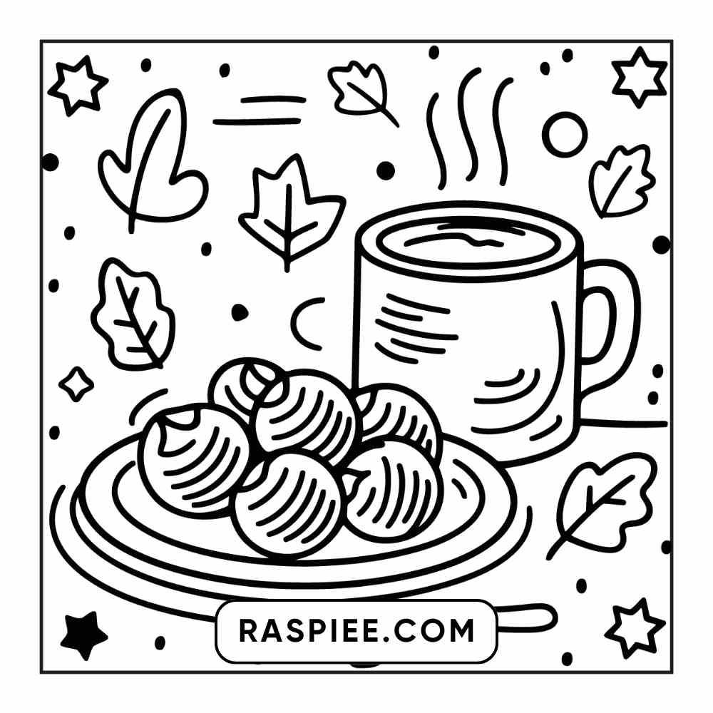 114 Cozy Autumn Bold & Easy Coloring Pages PDF Printable Instant Download - RASPIEE