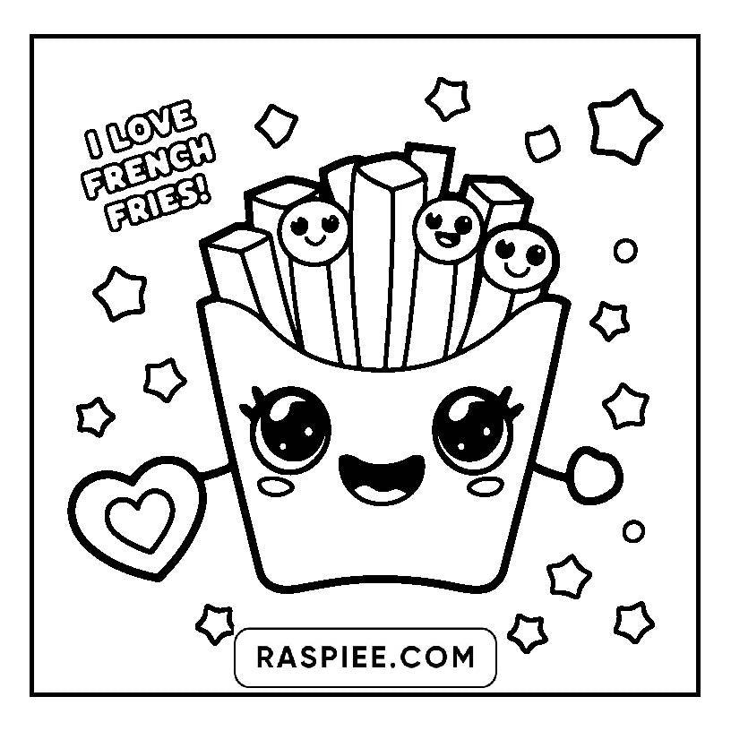 115 Bold and Easy Kawaii Food Coloring Pages for Kids &amp; Adults – RASPIEE