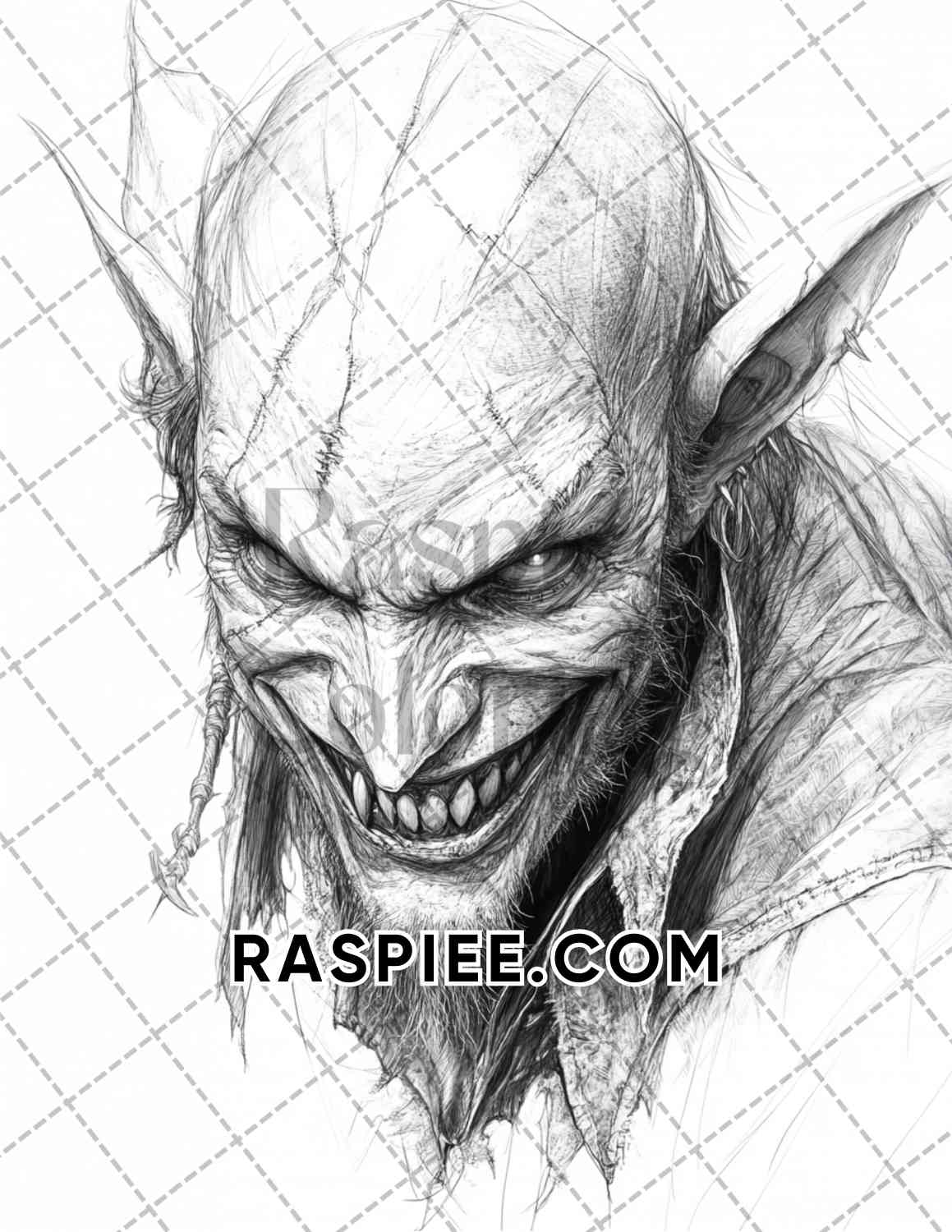 Horror Demons Halloween Adult Coloring Pages Printable PDF Instant Download