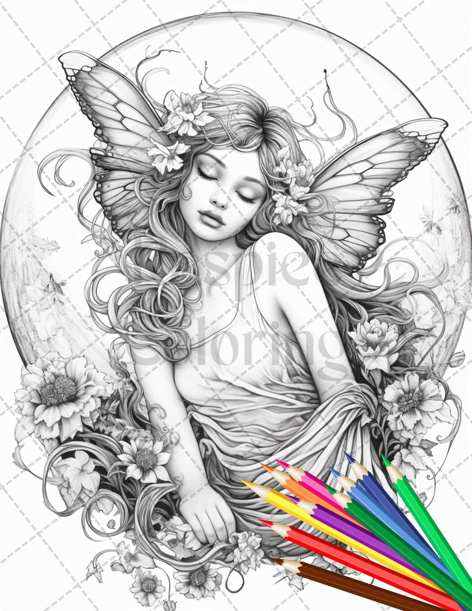 34 Beautiful Moon Fairies Grayscale Coloring Pages Printable for Adult – RASPIEE 34-beautiful-moon-fairies-grayscale-coloring-pages-printable-for-adult-raspiee