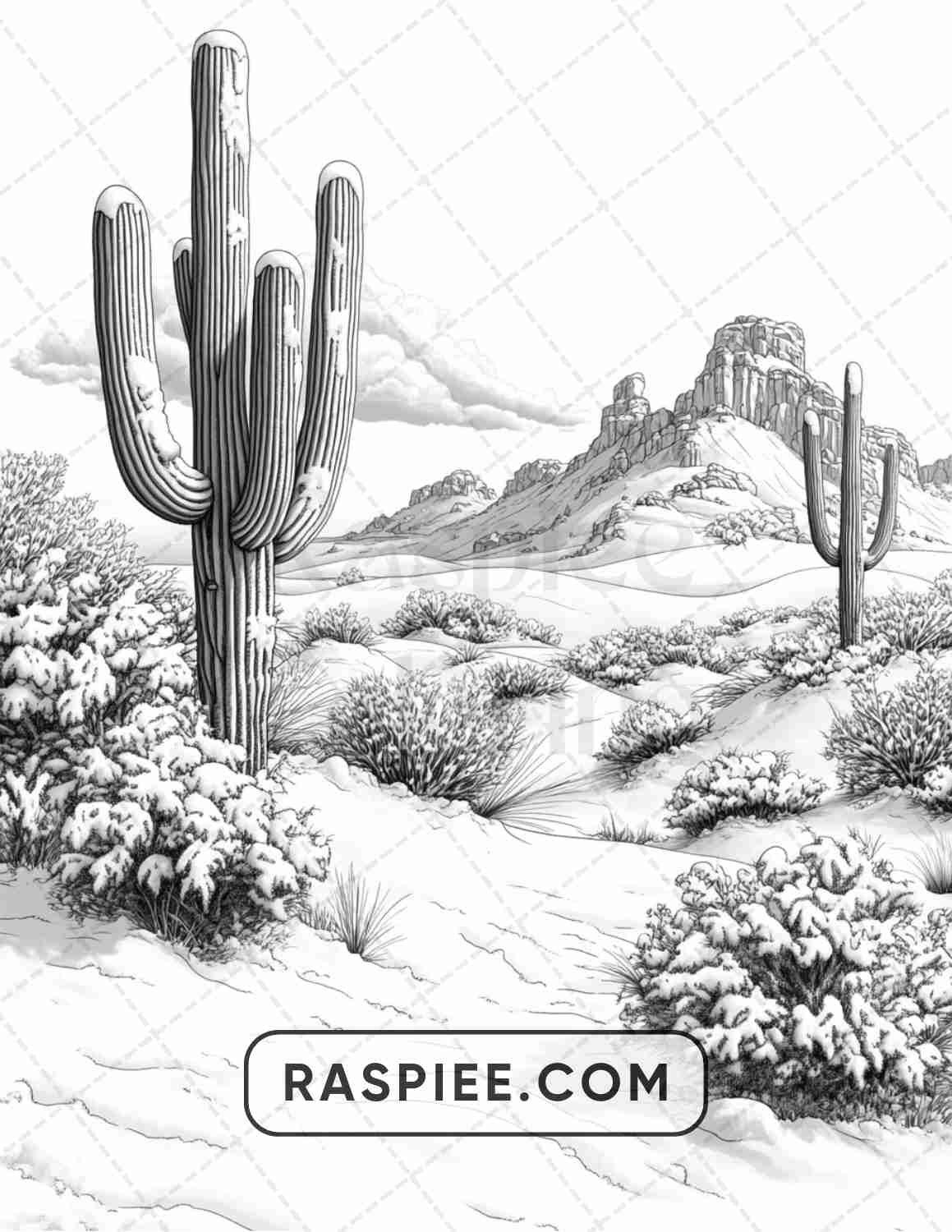 82 Winter Landscapes Adult Coloring Pages - RASPIEE