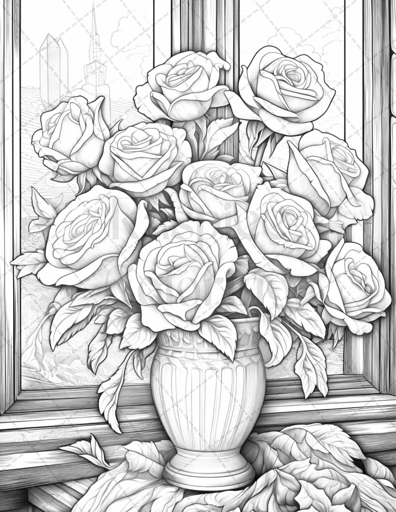 Coloring Pages Roses Coloring Page Rose Flowers For Adults Stroke