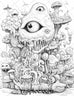 53 Surreal Creatures Grayscale Coloring Pages for Adults, Printable PD ...