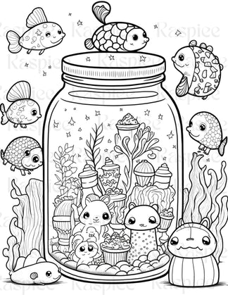 100 Animal in Jar Coloring Pages, Printable Coloring Pages for Kids an ...