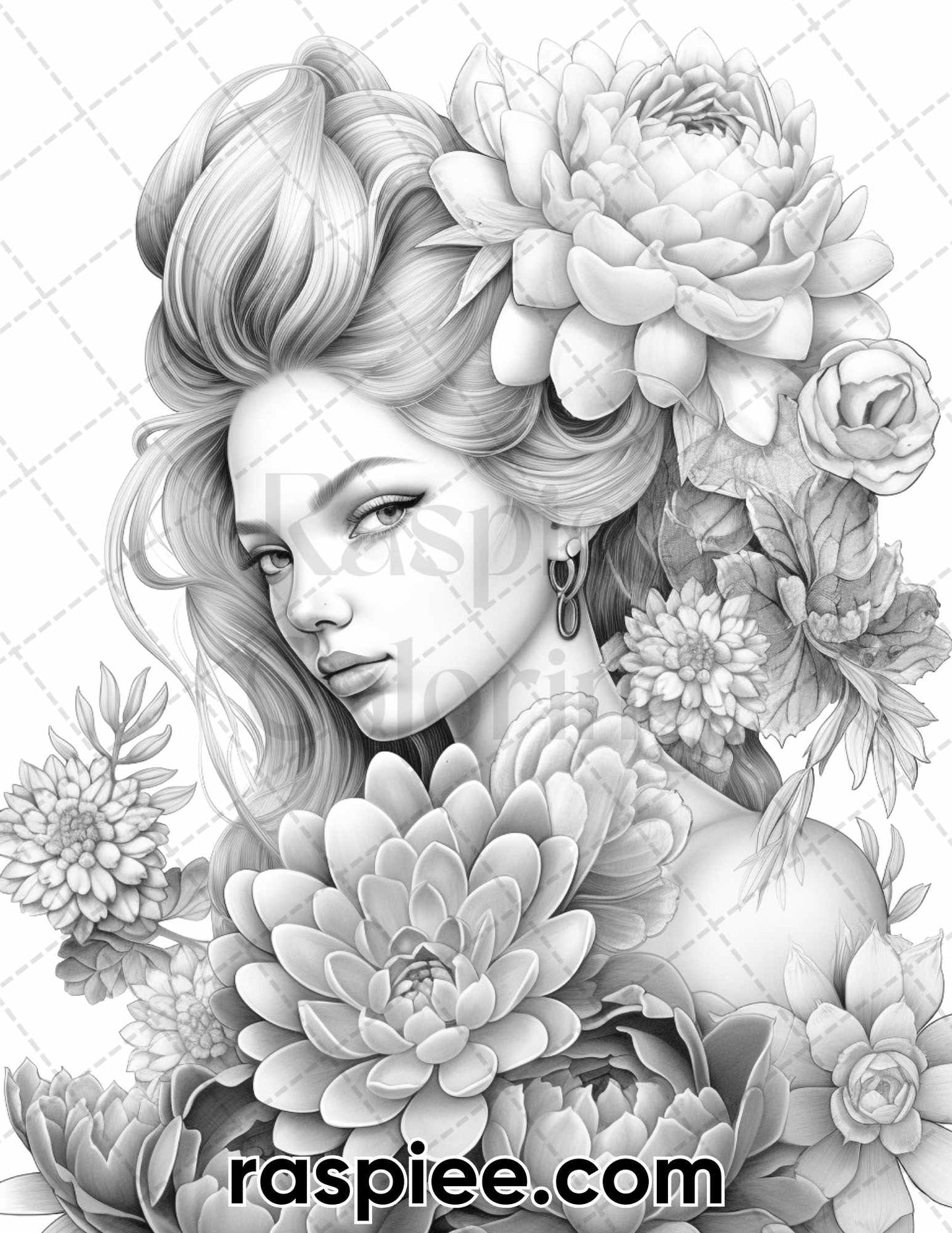 adult coloring pages, adult coloring sheets, adult coloring book pdf, adult coloring book printable, grayscale coloring pages, grayscale coloring books, portrait coloring pages, portrait coloring book, flower coloring pages for adults, flower coloring book pdf, spring coloring pages for adults, spring coloring book pdf