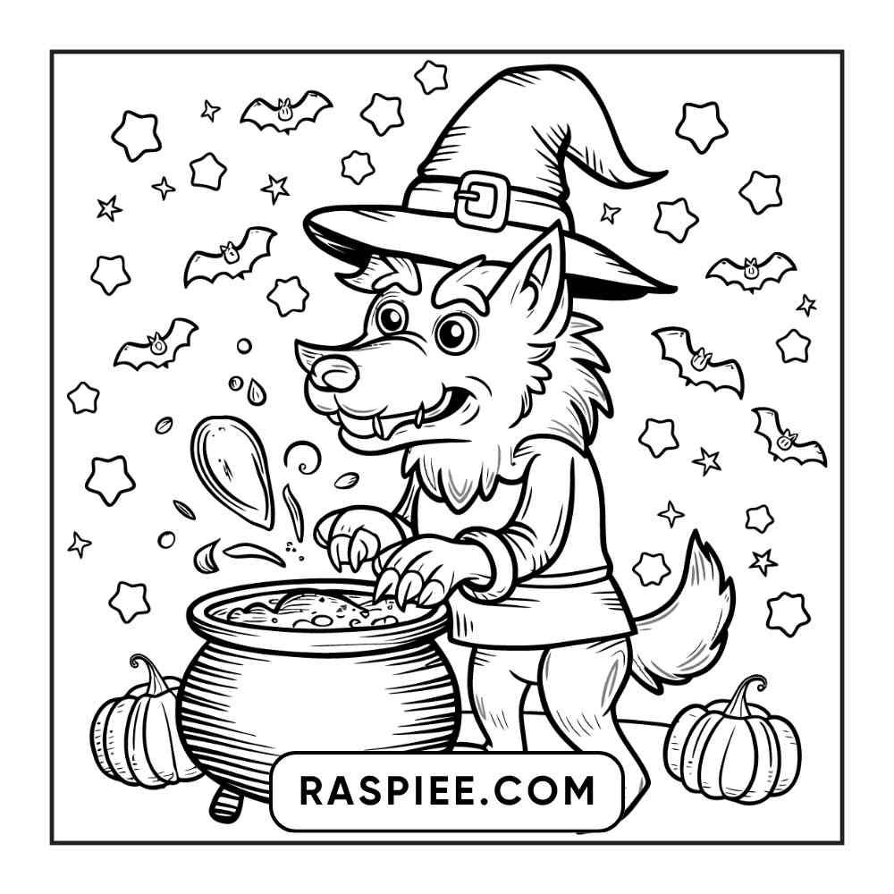 100 Bold and Easy Cute Halloween Coloring Pages Printable PDF Instant Download - RASPIEE