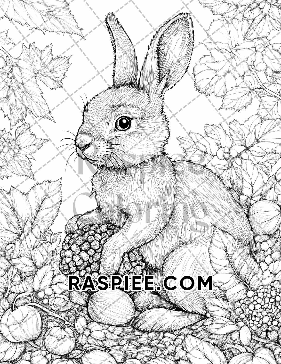 Autumn Charm Adult Coloring Pages Printable PDF Instant Download - RASPIEE