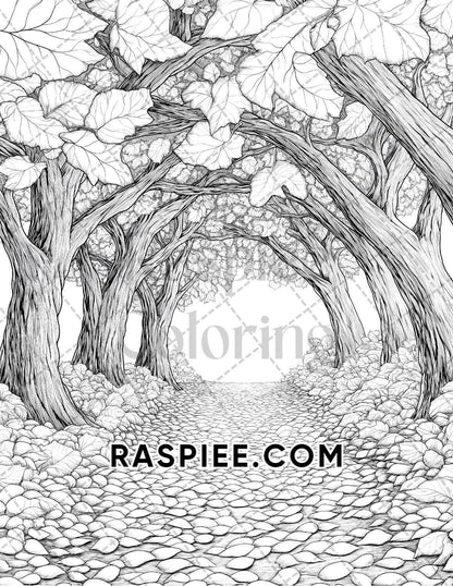 Hello Autumn Adult Coloring Pages Printable PDF Instant Download - RASPIEE