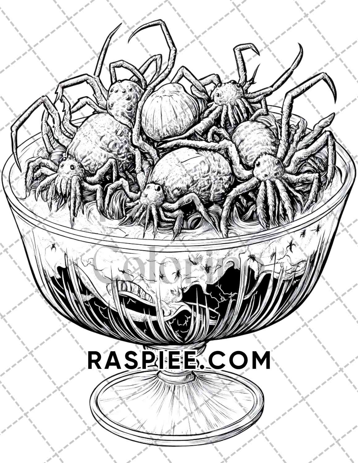 Spooky Desserts Halloween Adult Coloring Pages Printable PDF