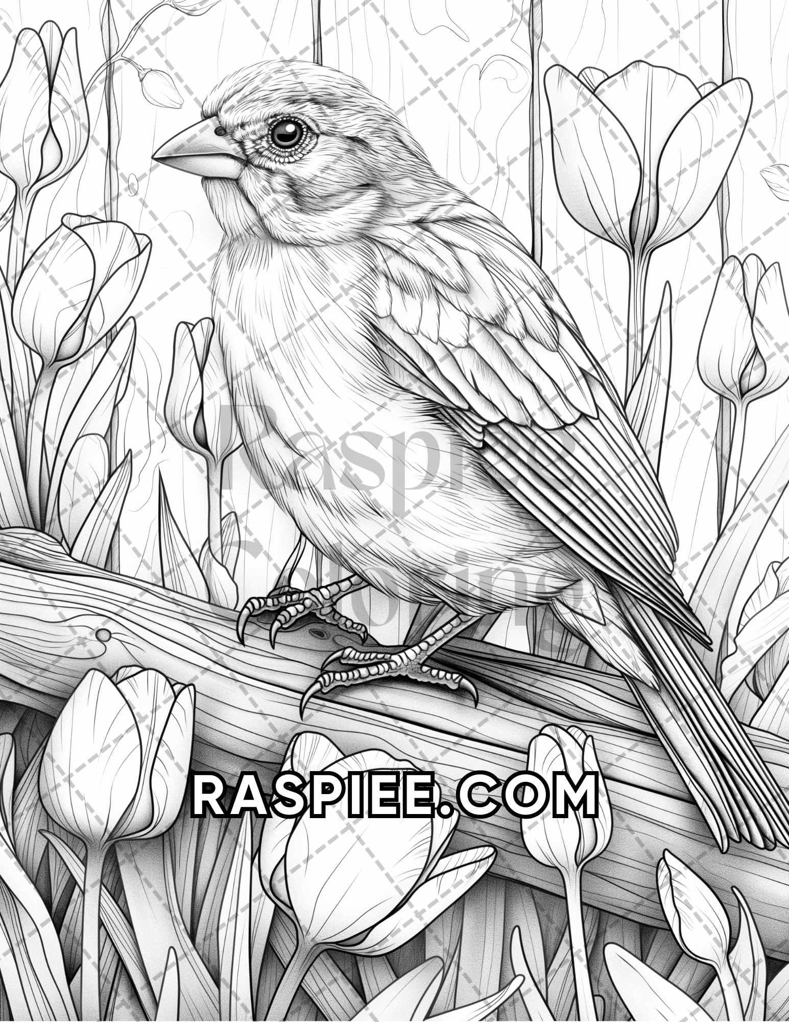 75 Animals in Flowers Grayscale Adult Coloring Pages Printable PDF Instant Download - RASPIEE