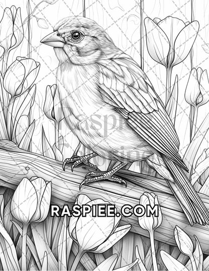 75 Animals in Flowers Grayscale Adult Coloring Pages Printable PDF Instant Download - RASPIEE