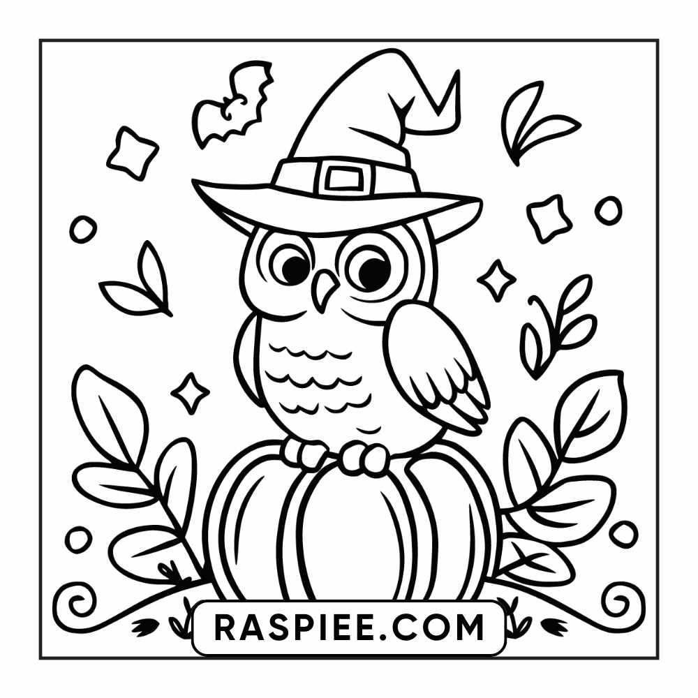 84 Cozy Halloween Bold & Easy Coloring Pages Printable PDF Instant Download - RASPIEE